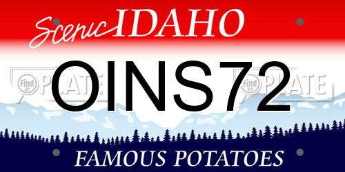 OINS72 Idaho License Plate