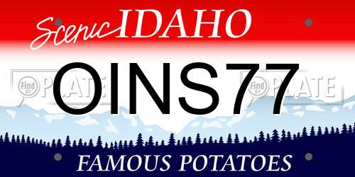 OINS77 Idaho License Plate