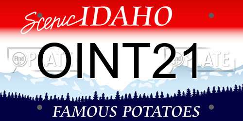 OINT21 Idaho License Plate