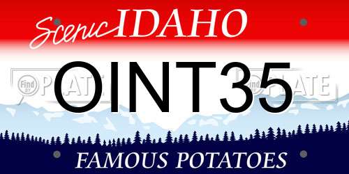 OINT35 Idaho License Plate