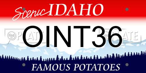 OINT36 Idaho License Plate