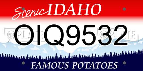 OIQ9532 Idaho License Plate