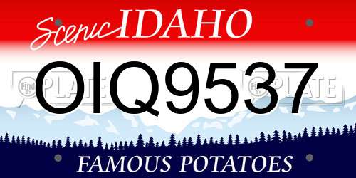 OIQ9537 Idaho License Plate