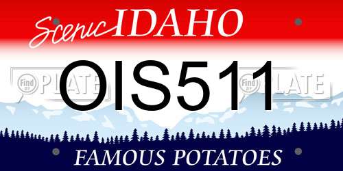 OIS511 Idaho License Plate
