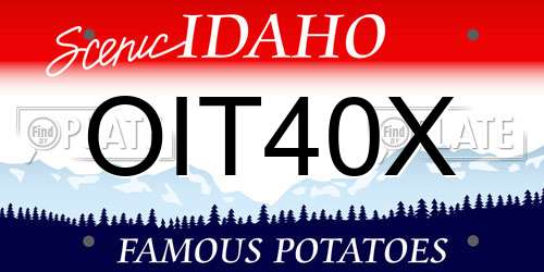 OIT40X Idaho License Plate