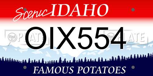OIX554 Idaho License Plate