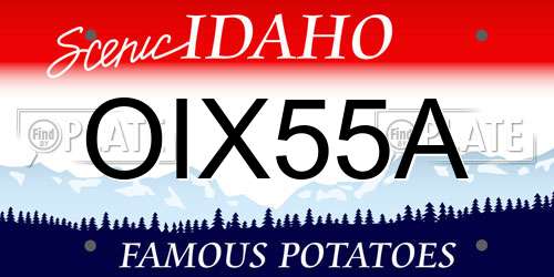 OIX55A Idaho License Plate