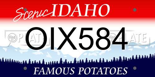 OIX584 Idaho License Plate