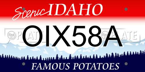 OIX58A Idaho License Plate