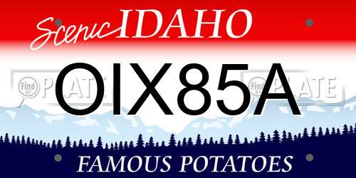 OIX85A Idaho License Plate
