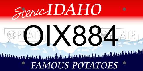 OIX884 Idaho License Plate