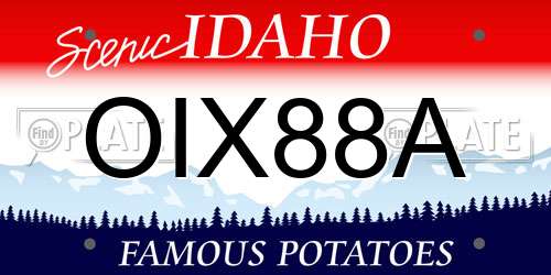 OIX88A Idaho License Plate