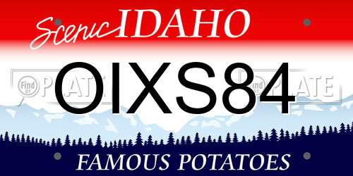 OIXS84 Idaho License Plate