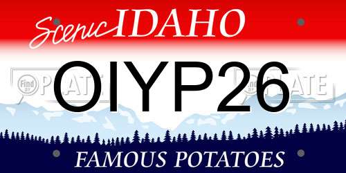 OIYP26 Idaho License Plate