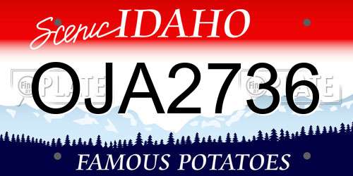 OJA2736 Idaho License Plate