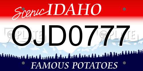 OJD0777 Idaho License Plate