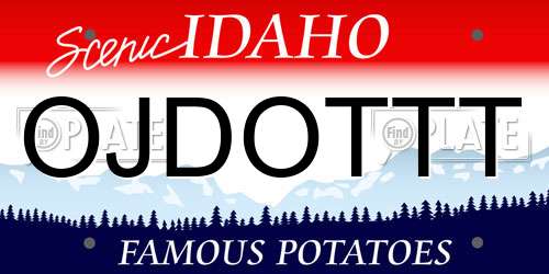 OJDOTTT Idaho License Plate