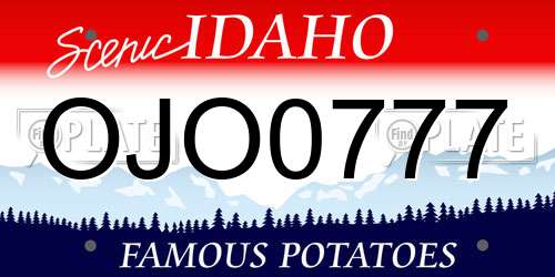 OJO0777 Idaho License Plate