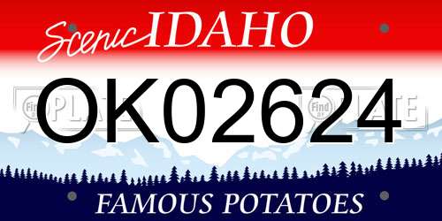 OK02624 Idaho License Plate