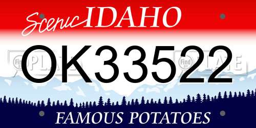 OK33522 Idaho License Plate
