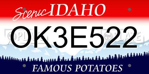 OK3E522 Idaho License Plate