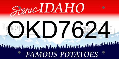 OKD7624 Idaho License Plate