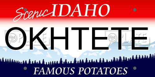 OKHTETE Idaho License Plate