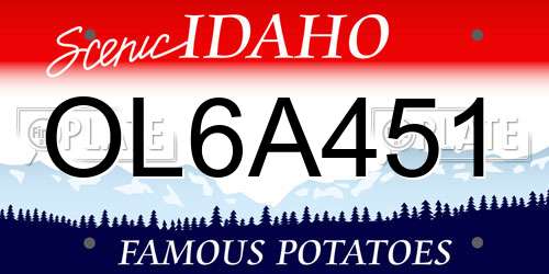 OL6A451 Idaho License Plate