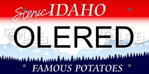 OLERED Idaho License Plate