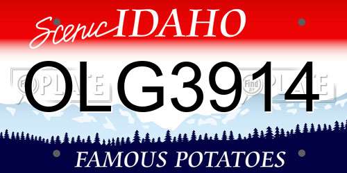 OLG3914 Idaho License Plate