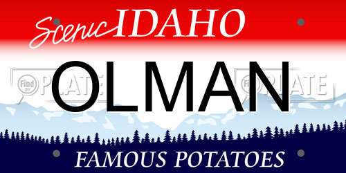 OLMAN Idaho License Plate