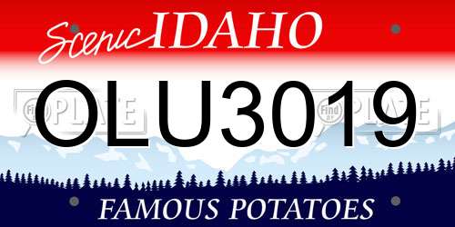OLU3019 Idaho License Plate