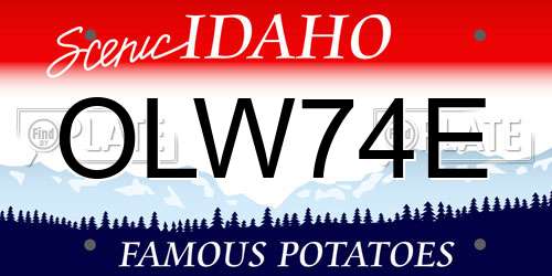 OLW74E Idaho License Plate