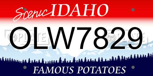 OLW7829 Idaho License Plate