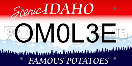OM0L3E Idaho License Plate