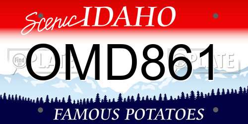 OMD861 Idaho License Plate