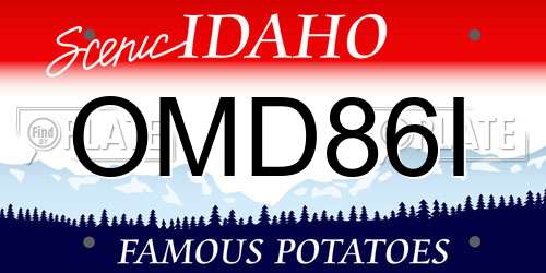 OMD86I Idaho License Plate