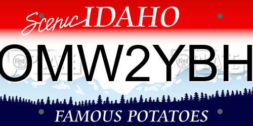 OMW2YBH Idaho License Plate