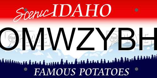 OMWZYBH Idaho License Plate