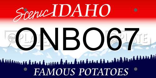 ONBO67 Idaho License Plate