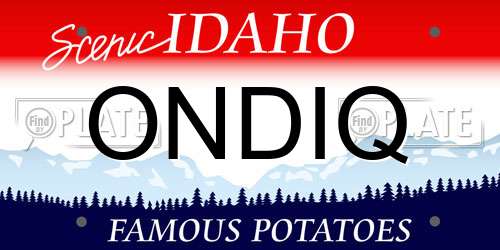 ONDIQ Idaho License Plate