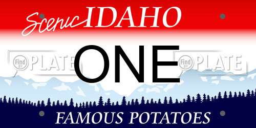 ONE Idaho License Plate