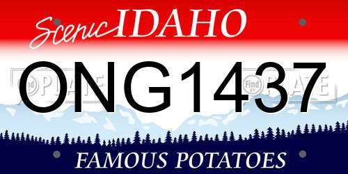 ONG1437 Idaho License Plate