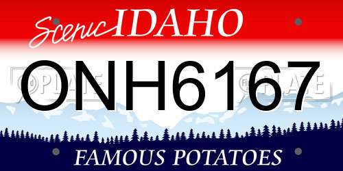 ONH6167 Idaho License Plate