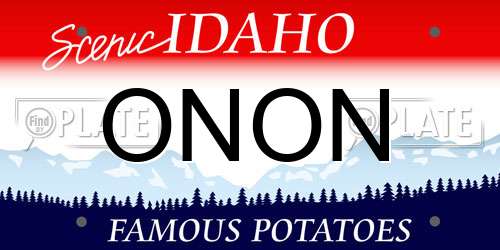 ONON Idaho License Plate