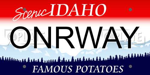 ONRWAY Idaho License Plate