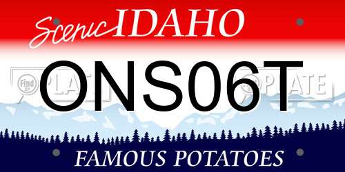 ONS06T Idaho License Plate