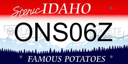 ONS06Z Idaho License Plate