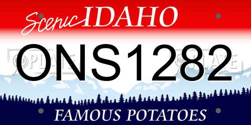 ONS1282 Idaho License Plate