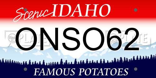 ONSO62 Idaho License Plate